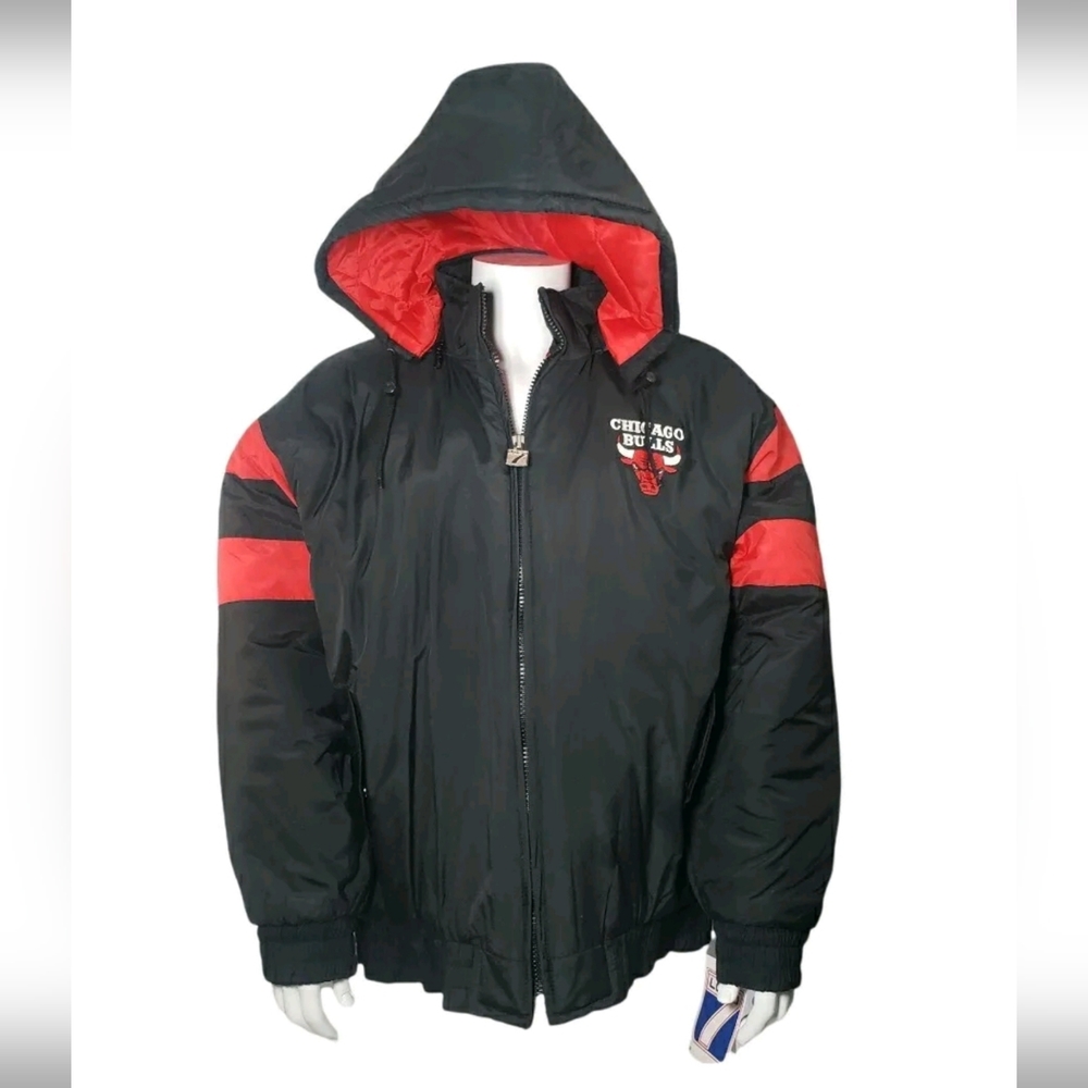 Chicago Bulls NBA Logo 7Full Zip Hooded Men's Size XL Jacket NWT VTG